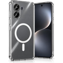 Fumeyabi Xiaomi Poco X8 Pro ile Uyumlu Şeffaf Kılıf Magsafe Uyumlu Güçlü Mıknatıslı Wireless Şarj Destekli Crystal Clear Ince Sert Arka Kapak Kamera Lens Korumalı Darbe Emici Kılıf