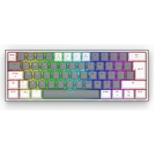 Odea Redragon K616 Fizz Pro Rgb Red Switch 2.4ghz Kablosuz Mekanik Oyuncu Klavyesi, Gri-Beyaz