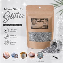 Universal Gümüş Glitter Sim Tozu - Epoxy Nailart Makyaj Mum Kolonya Dekorasyon (Ince Taneli)