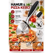 Nokka Hamur & Pizza Kesici Paslanmaz Çelik Keskin Döner Bıçaklı Ergonomik Pizza, Börek ve Hamur Kesme Ruleti