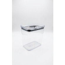 Universal Softchef Click'n Fresh Hava Geçirmez Dikdörtgen Plastik Erzak Kabı 2100 ml - Vakumlu Tek Tuş Kapaklı Şeffaf Plastik Bakliyat, Un ve Şeker Saklama Kabı, Bpa Içermez (10,5X16X17CM)