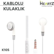 Fumeyabi K105 Stereo 130 cm Klasik Çivi Jack Efsane Düz Model Dahili Mikrofonlu Kablolu Hifi Hd Ses Kablolu Kulaklık (Beyaz)