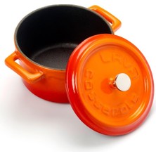 Fumeyabi Metal Döküm Mini Tencere, 10 Cm, 0.35 L Hacim, Turuncu