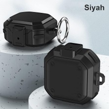 Fumeyabi Samsung Galaxy Buds Live Için Kılıf Darbeye Dayanıklı Sert Koruyucu + Askılık Siyah [buds Live ile Uyumlu Kılıf - Siyah]