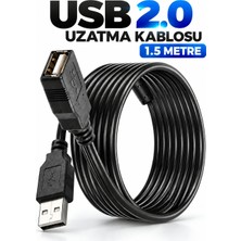 Pemberton 1.5 Metre USB 2.0 Uzatma Kablosu / Dişi Erkek Yüksek Hızlı Veri Aktarımı / Bilgisayar Laptop Yazıcı Klavye, Mouse, Kamera, Oyun Konsolu / Tak Çalıştır Uyumlu