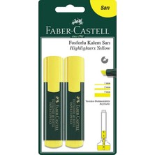 Faber-Castell 1548 Fosforlu Kalem Sarı 2 Li Blister Turkuaz