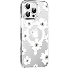 Fumeyabi Joko Apple iPhone 15 Pro Max Floral Magsafe Kapak - Beyaz