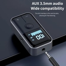 Fumeyabi 2’si 1 Arada Bluetooth 5.4 Ses Alıcı & Verici – 3.5mm Aux, Tf Kart Çalar, LED Ekranlı Kablosuz Adaptör, Dahili Pil, Araba, Tv, Pc & Hoparlör Için Stereo Müzik Aktarıcı | M20