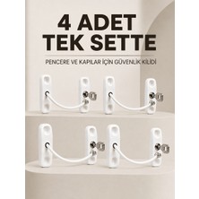Universal Anahtarlı Pencere Emniyet Kilidi 4 Adet Güvenlik Seti
