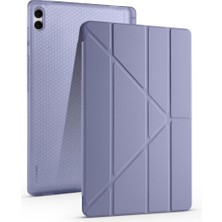Universal Galaxy ile Uyumlu Tab S11 Ultra Kılıf Tri Folding Kalem Bölmeli Standlı Kılıf Mor