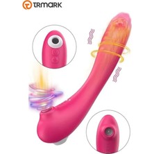 Odea Çift Motorlu G Noktası Vibratör Vakumlu Emiş Isıtmalı Şarjlı Silikon Bükülebilir
