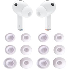 Fumeyabi Samsung Galaxy Buds 3 Pro Aksesuarları Için Yedek Silikon Kulaklık Ucu Seti Kulaklık Kulak Uçları, 6 Çift (3 Boyut S/m/l) (Beyaz)