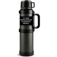 Odea Coofbe Profesyonel 68 Oz Pasianmaz Çelik 2 Litre Kamp Termosu Bardaklı Termos 24 Saat Sıcak 36 Saat Soğuk Taşınabilir Çelik 2lt Kamp Termosu Yeşil