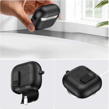 Fumeyabi Samsung Galaxy Buds 3-Pro-3 Fe Için Guard-Stant Kulaklık Kılıfı Çizilme ve Darbe Önleyici Buds 3 Pro Koruyucu Rahat Tutuş Sağlayan Kilit Tasarımlı Deri Görünümlü Buds 3 Pro Kılıfı (Siyah)