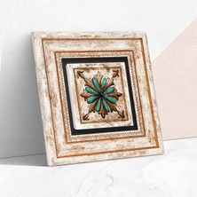 Universal Fas Desenli Vintage Taş Duvar Tablosu - Çerçeveli Taş Tablo - Dekoratif Duvar Sanatı - Modern Ev ve Ofis Duvar Dekoru T1-35