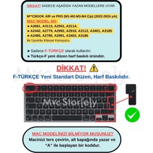 Universal MacBook Türkçe F Klavye Koruyucu Yeni F Düzen M1-M5 | A2681 A3113 A3240 A3449 A2941 A3241 A2442 A2779 A3426 A3434 A2485 A3429 | Silikon Keyboard Cover Touch Id Siyah