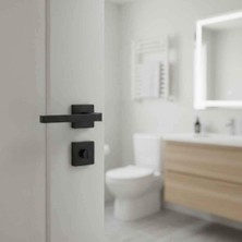 Elovias Sese Aysu Modeli Kare Rozetli Wc Kapı Kolu Siyah (200-241R-02-02)