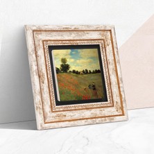 Universal Claude Monet Gelincikler Taş Duvar Tablosu - Çerçeveli Taş Tablo - Dekoratif Duvar Sanatı - Modern Ev ve Ofis Duvar Dekoru K1-247