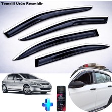 Caraks Peugeot 307 Hb Krom Cam Rüzgarlığı Abs Nikelajlı Krom Mügen Cam Rüzgarlığı 2001-2008 Arası 4 Parça + Ebrayn 150 ml Koku