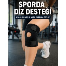 Fumeyabi Sporcu Dizliği Açık Patella Tasarımlı Ayarlanabilir Cırtlı Kısa Diz Desteği