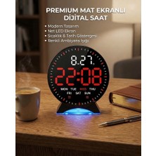 Neler Geldi Neler LED Dijital Masa Saati Çalar Saat Tarih Ay Gün Hafta Saniye Ekranı Gece Lambalı 12/24 Saatli ( Ambiyans Işıklı Saat