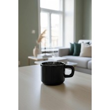 Fumeyabi El Yapımı 260 ml Siyah Parlak Seramik Mug Çay Kahve Kupası MIT1301