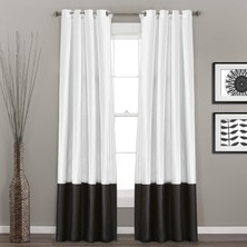 Universal Prima Pencere Perdesi Panel Çifti, 274 cm U x 137 cm G, Siyah ve Beyaz