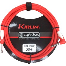 Odea Kirlin LGI-202RD 1/4'' Mono Düz Uç - Dik Açılı 3 Metre Kablo