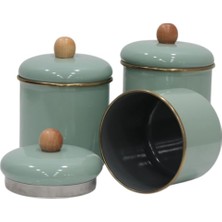 Fumeyabi Soft Green Emaye Baharatlık Seti 3lü