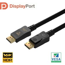 Universal Vesa Sertifikalı Displayport 2.1 Kablo – 16K 60HZ, 8k 120Hz, 8k 60Hz, 4K 240Hz (2 Metre)