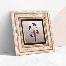 Universal Ebru Sanatı Taş Duvar Tablosu - Çerçeveli Taş Tablo - Dekoratif Duvar Sanatı - Modern Ev ve Ofis Duvar Dekoru T1-242