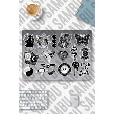 Fumeyabi Black White Aesthetic Temalı Sticker Etiket Seti 1 - Siyah Beyaz Sticker - Laptop Notebook Telefon