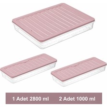 Odea Promosyonca Buzdolabı Organizeri, Buzdolabı Için Çok Amaçlı Saklama Kabı, Fresh Box, Şeffaf ve Ayarlanabilir, Gıdaları Taze Tutma Özelliği, Mutfak Düzenleyici (4800 ml Pembe)