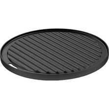Universal Barbekü Döküm Izgara Tabağı 30 cm 25423 - Emaye Dökme Demir Izgaralar Her Iki Tarafta Da Kullanılabilir, Varıo Izgara Raf Sistemi Için Uygun