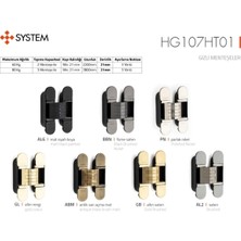 Fumeyabi Gizli Menteşe 130X30 mm Altın Saten Renk