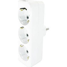 De-Pa 10011 3'lü Düz Golyat Priz Çoklayıcı Beyaz 16A 220-250V P+N+E Topraklı Üçlü Priz