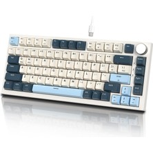 Universal K85 Mekanik Klavye – 75% Kompakt Tasarım, Manyetik Anahtarlar, Ayarlanabilir Tepki Süresi, Rgb Işık, Döner Kontrol Tuşu, Dks/mt/tgl Destekli, Pc/mac Uyumlu - Blue