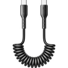 Odea Joyroom SA38-CC3 Easy-Travel Serisi 60 W Sarmal Tip-C - C Tipi Hızlı Şarj Veri Kablosu, 1,5 Metre Uzunluk, Siyah