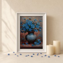 Etiler Home Premium Epoksi Manzara Tablo Koleksiyonu – Çerçeveli, Uv Baskı Duvar Dekoru Koleksiyonu – Mavi Çiçek – 20 x 30 cm