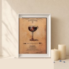 Etiler Home Premium Epoksi Kokteyl Tablolar – Çerçeveli, Uv Baskı Duvar Dekoru Koleksiyonu – Jerry Thomas Manhattan – 20 x 30 cm