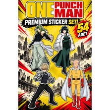 Star Figür One Punch Man Premium Sticker Seti 54 Adet | Anime Çıkartma Paketi