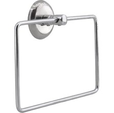 Odea Kare Krom Havlu Halkası Duvara Monte, Parlak Krom Kaplama Metal Banyo Havluluğu, Modern Tasarım Kare Havlu Askılığı, Lavabo Yanı Havlu Tutucu Banyo Aksesuarı