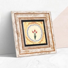 Universal Ebru Sanatı Lale Taş Duvar Tablosu - Çerçeveli Taş Tablo - Dekoratif Duvar Sanatı - Modern Ev ve Ofis Duvar Dekoru T1-86