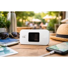 Fumeyabi 4g Lte Mobil Wifi Router Sım Kartlı Taşınabilir Modem, 3000MAH Batarya 14 Saat Kullanım, 300MBPS Hız, 10 Cihaz Bağlantı, Type-C Şarjlı Ekranlı Cep Wifi Hotspot