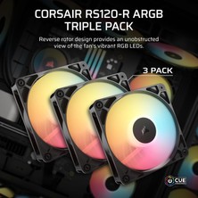 Fumeyabi RS120-R Argb 120MM Pwm Ters Yapraklı Kasa Fanı Üçlü Paket - Siyah (CO-9050196-WW)