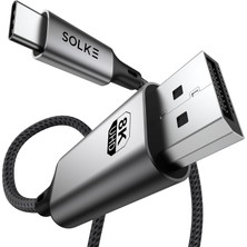 Fumeyabi Usb-C To Displayport 1.4 Kablo 2 Metre 8k 60Hz 4K 144Hz 2k 240Hz Type-C To Dp Monitör Kablosu Thunderbolt 5/4/3 Uyumlu