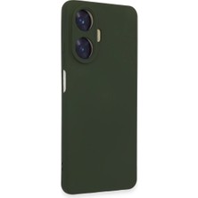 Universal Realme C55 Kılıf Nano Içi Kadife Silikon - Koyu Yeşil