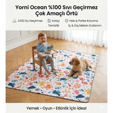 Fumeyabi Sıvı Geçirmez Çok Amaçlı Yer Örtüsü Splat Mat - Mama Sandalyesi Altı, Yemek, Boyama ve Oyun Için Zemin Koruyucu, Makinede Yıkanabilir, 145X180 cm