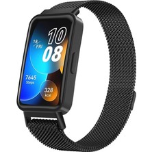 Fumeyabi Huawei Band 10-9-8 ile Uyumlu Milano Loop Kordon Manyetik Tasarımlı Paslanma Yapmayan Huawei Band 10 Kayışı Aşınmaya Dayanıklı Bileğe Göre Ayarlanabilen Huawei Band 10 Metal Kordon