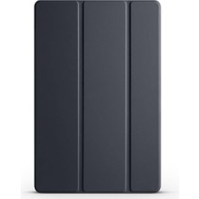 Fumeyabi Samsung Tablet Galaxy Tab A9 X110/GALAXY Tab A11 ile Uyumlu Tablet Kılıfı Smart Cover Uyku Modlu Standlı Arkası Sert Şeffaf Kapak Siyah